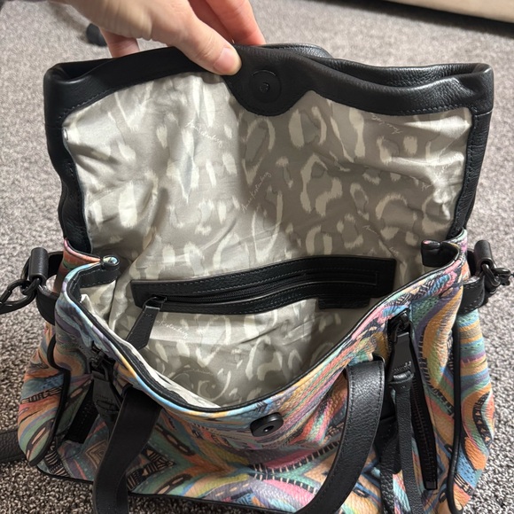 Aimee Kestenberg Bali Double Entry Satchel Love Hearts rainbow stachel bag - Picture 11 of 15